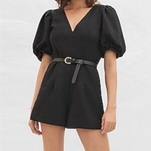 Express Black Puff Sleeve Romper- Does not come with belt. Worn once.